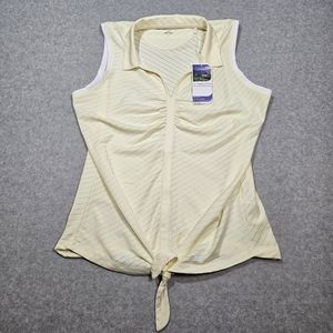 Pebble Beach Dry-Luxe Performance Sleeveless Golf Shirt Womens Size XL Yellow